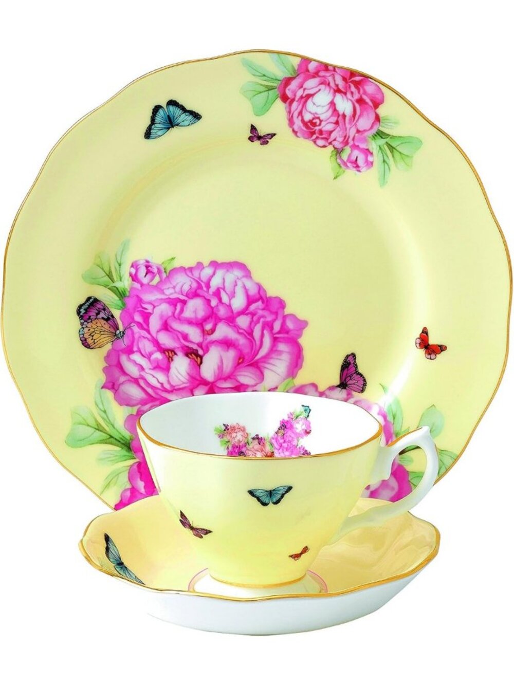 Elegant 3-Piece Tea Set - Teacup, Saucer & 8" Plate - Perfect for Tea Parties